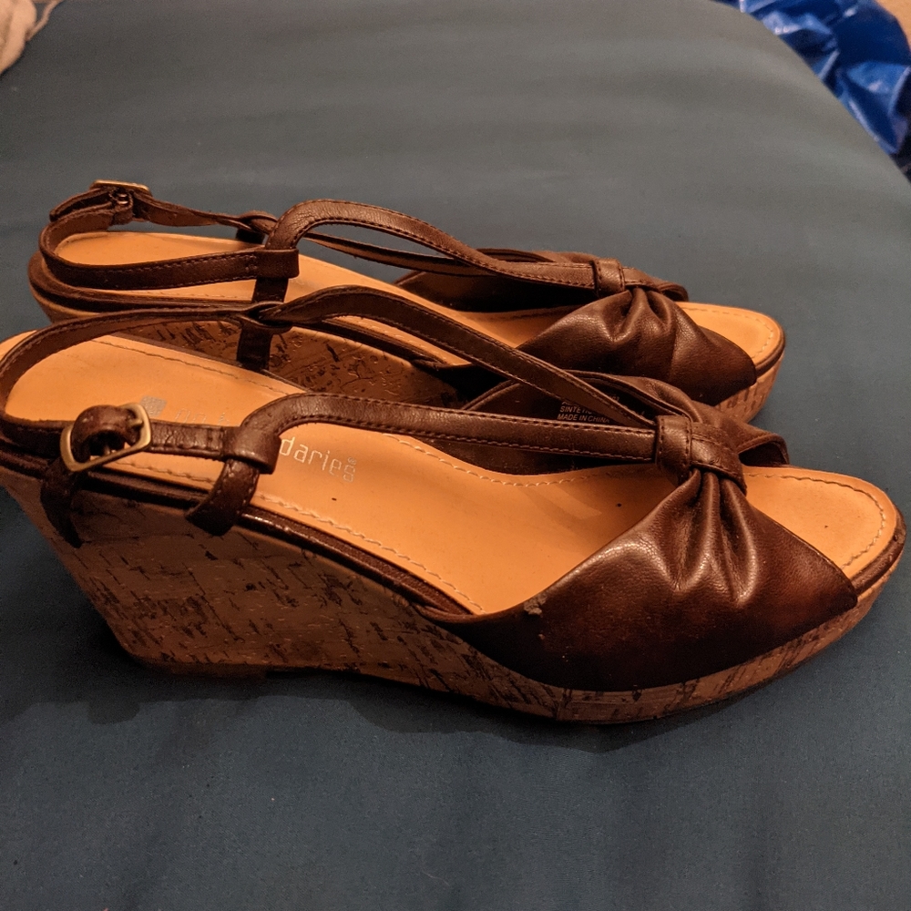 Brown Ankle Strap Wedge